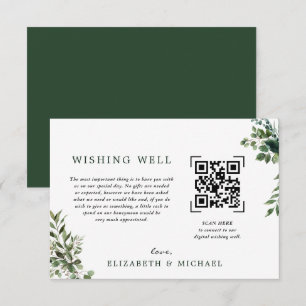 Eukalyptus QR-Code-Prüfung Hochzeit wünschend gu Einladung