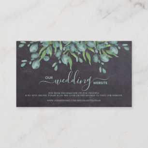 Eukalyptus QR Code Rustic Wedding Online RSVP Card Visitenkarte
