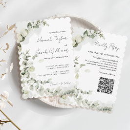 Eukalyptus QR Code Wedding Einladung