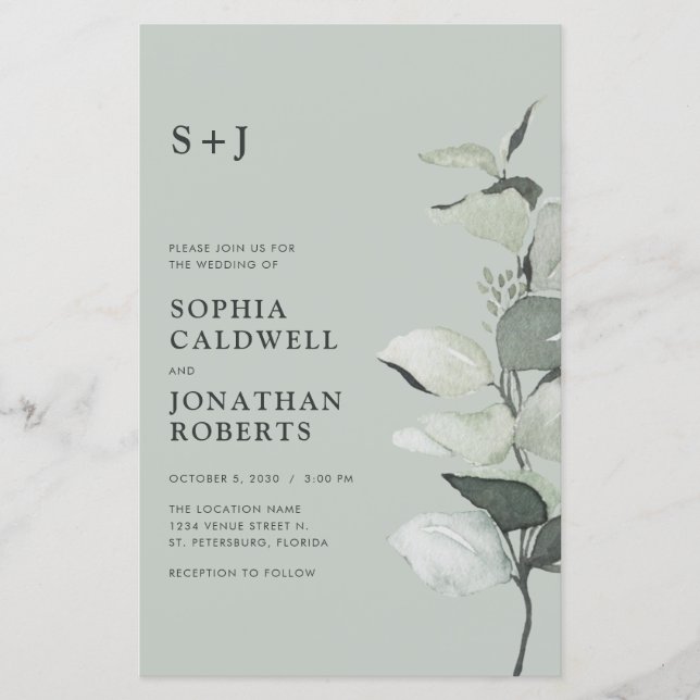 Eukalyptus QR Monogram Wedite (Vorderseite)