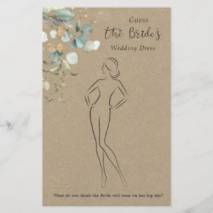 Eukalyptus rät das Dress Brautparty Game Briefpapier