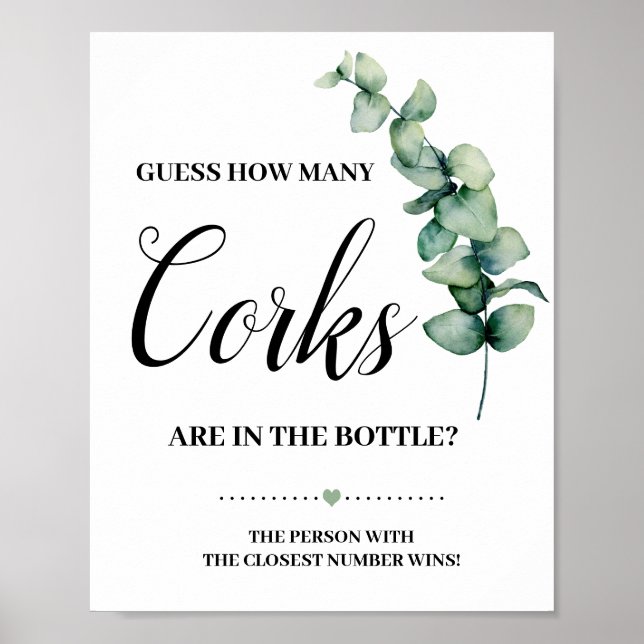Eukalyptus rät, wie viele Corks Duschenklingeln Poster (Vorne)