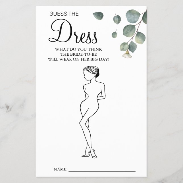 Eukalyptus Ratet die Spielkarte für das Dress Brau Flyer (Vorne)