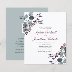 Eukalyptus Red Berries QR Code UAWG Wedite Einladu