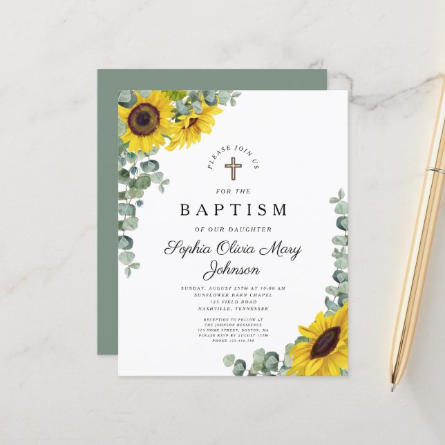 Eukalyptus Religiöse Taufe (Vorderseite/Rückseite Beispiel)