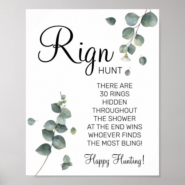 Eukalyptus Ring Brautparty Poster (Vorne)