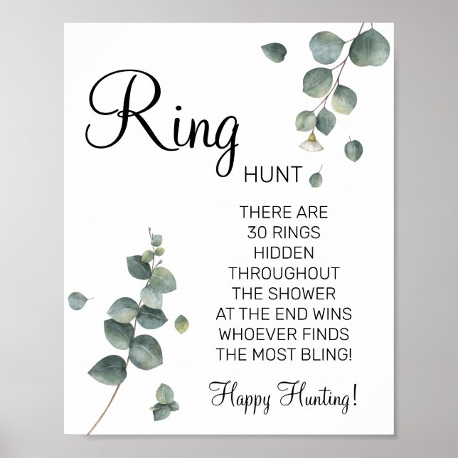 Eukalyptus Ring Brautparty Poster (Vorne)