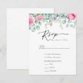 Eukalyptus-Rose | Elegant Boho Greenerity Wedding RSVP Karte