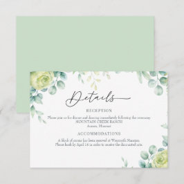 Eukalyptus-Rose | Elegant Boho Grüne Details Begleitkarte