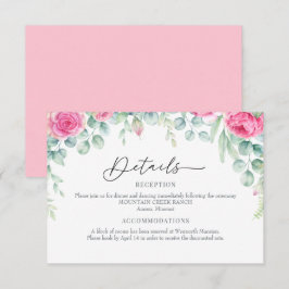 Eukalyptus-Rose | Elegant Boho Grüne Details Begleitkarte