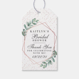 Eukalyptus Rose Gold Geometrisches Brautparty Geschenkanhänger