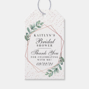 Eukalyptus Rose Gold Geometrisches Brautparty Geschenkanhänger
