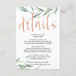 Eukalyptus Rose Gold Wedding Details Card Begleitkarte