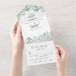 Eukalyptus Rustic All in One Wedding Einladungs-Su Einladung