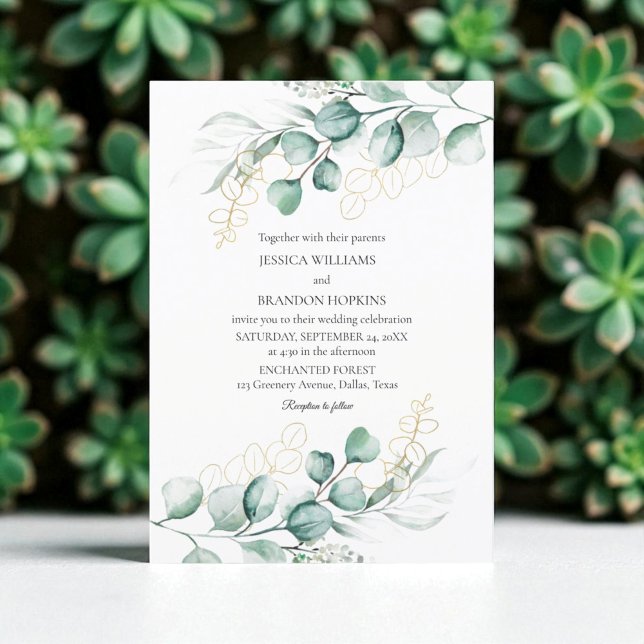 Eukalyptus Rustic Boho Greenerity Wedding Einladung (Von Creator hochgeladen)