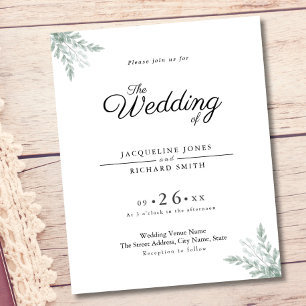Eukalyptus Rustic Budget Chic Hochzeit Einladung Flyer