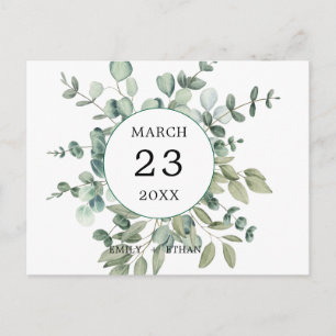 Eukalyptus Rustic Greenerity Wedding Einladungspostkarte