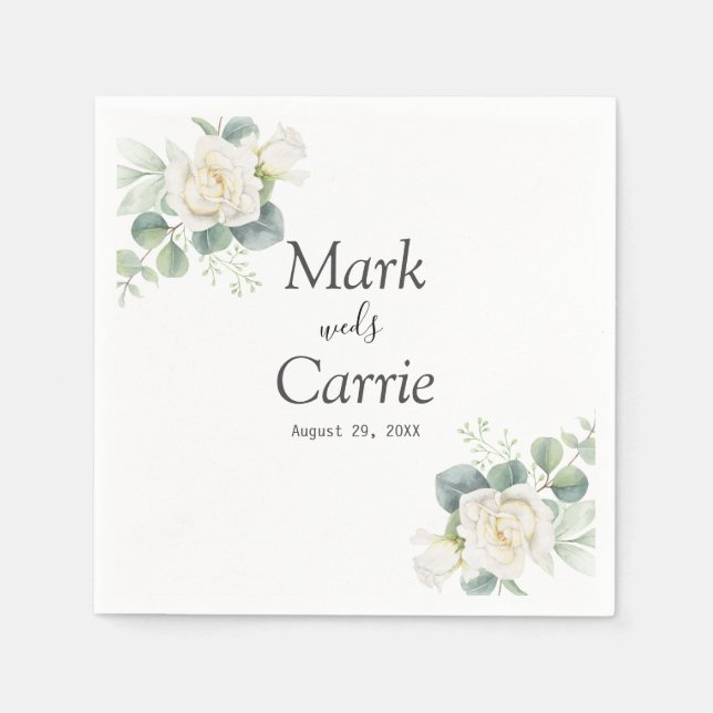 Eukalyptus Rustic Greenerity Wedding Serviette (Vorderseite)