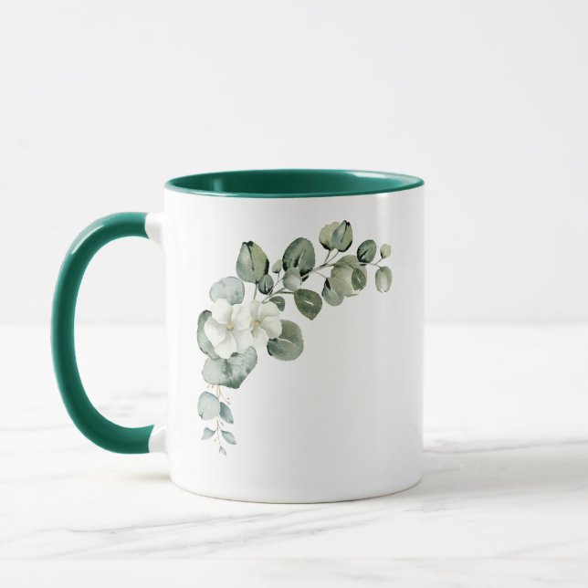 Eukalyptus Rustic Greenerity Wedding Tasse (Links)