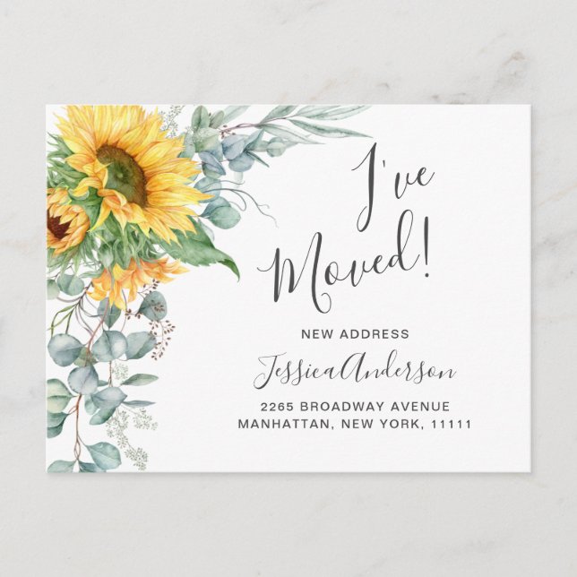 Eukalyptus Rustic Moving Announcement Postkarte (Vorderseite)