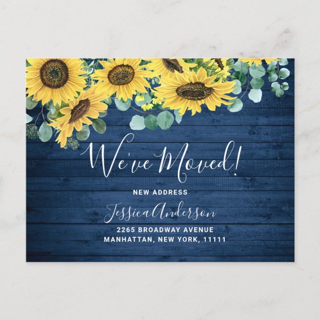 Eukalyptus Rustic Moving Announcement Postkarte (Vorderseite)