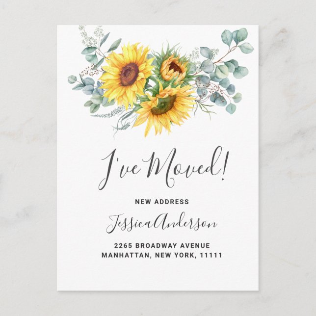 Eukalyptus Rustic Moving Announcement Postkarte (Vorderseite)