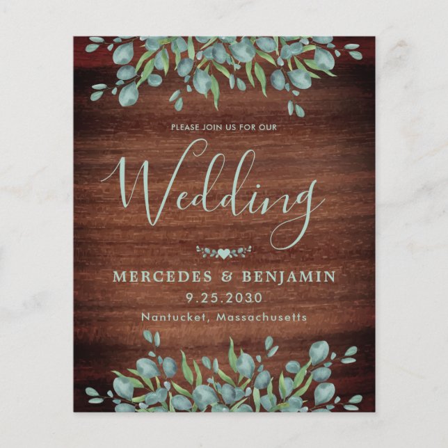 Eukalyptus Rustic QR Code Wedite (Vorderseite)