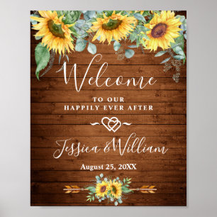 Eukalyptus Rustic Wedding Begrüßungszeichen Poster