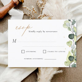 Eukalyptus Rustic Wedding RSVP Einladung