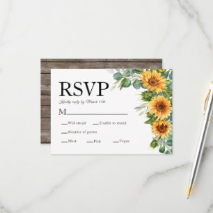 Eukalyptus Rustic Wood QR Code RSVP Card Karte