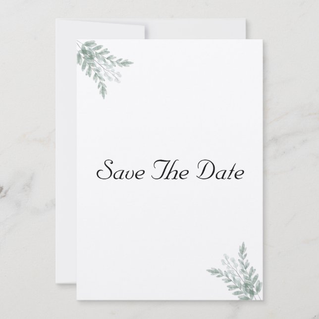 Eukalyptus Rusticus Ökologisch Kraft Save the Date Einladung (Vorderseite)