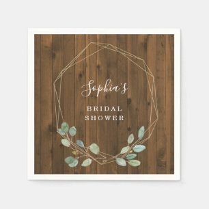 Eukalyptus rustikal Geometrisches Brautparty Serviette
