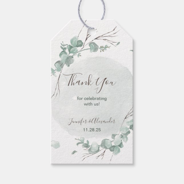 Eukalyptus rustikal geschenkanhänger (Vorderseite)