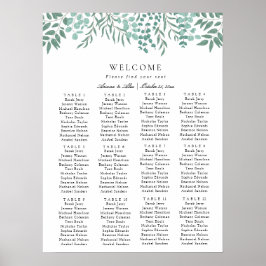 Eukalyptus Rustikale Grüne Hochzeitstabelle Poster