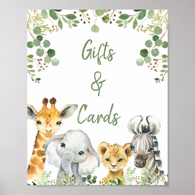 Eukalyptus Safari Baby Duwer-Zeichen für Geschlech Poster (Vorne)