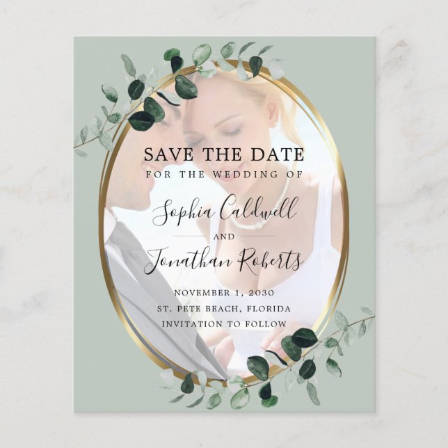 Eukalyptus Sage Foto Hochzeit speichern (Vorderseite)