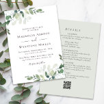 Eukalyptus Sage Green All in One Wedding Einladung<br><div class="desc">Mit diesem modernen Design mit Aquarellfarben-Eukalyptus-Blätter erleben Sie den romantischen Hochzeitstag im Set. Sie können weitere Informationen über Ihre Hochzeit auf der Rückseite der Einladung,  und es gibt einen QR-Code,  um Gäste zu Ihrer Hochzeitswebsite zu UAWG.</div>