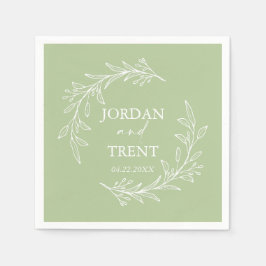 Eukalyptus Sage Green Custom Wedding Paper Napkins Serviette