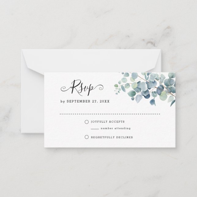 Eukalyptus Sage Green UAWG Spring Wedding Mitteilungskarte (Vorderseite)