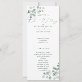 Eukalyptus Sage Green Watercolor Wedding Program