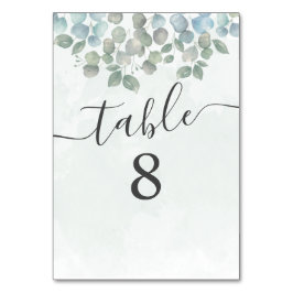 Eukalyptus Sage Green Wedding Table Card Tischnummer