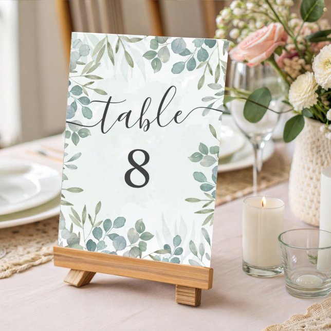 Eukalyptus Sage Green Wedding Tischnummer (Von Creator hochgeladen)