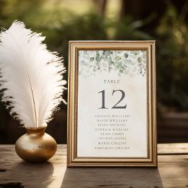 Eukalyptus Sage Green Wedding Tischnummer