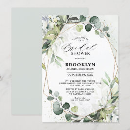 Eukalyptus Sage Greenery Geometrisches Brautparty Einladung