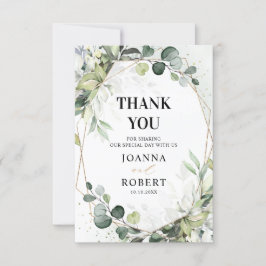 Eukalyptus Sage Greenery Moderne geometrische Hoch Dankeskarte