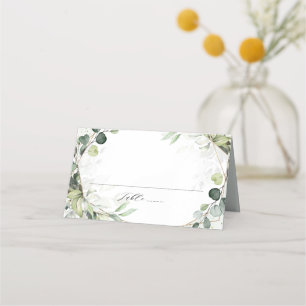 Eukalyptus Sage Greenery Moderne geometrische Hoch Platzkarte