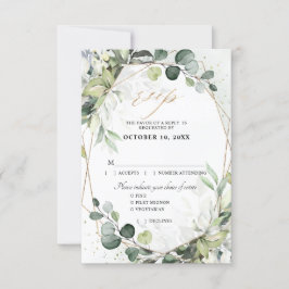 Eukalyptus Sage Greenery Moderne geometrische Hoch RSVP Karte