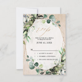 Eukalyptus Sage Greenery Moderne geometrische Hoch RSVP Karte
