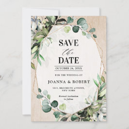 Eukalyptus Sage Greenery Moderne geometrische Hoch Save The Date