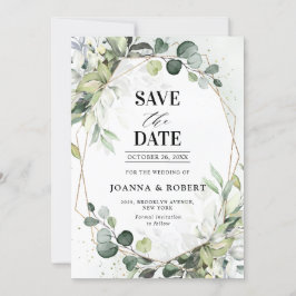 Eukalyptus Sage Greenery Moderne geometrische Hoch Save The Date